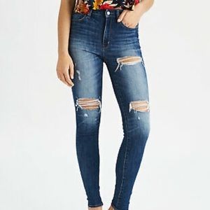 American Eagle Distressed High Rise Jegging Jeans Short